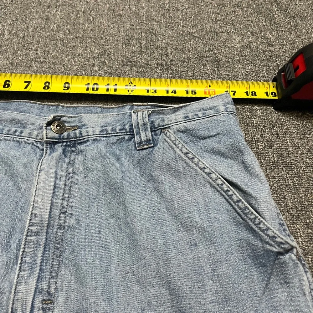 Wrangler Mens Denim Cargo Shorts Light Wash 100% Cotton Size 34